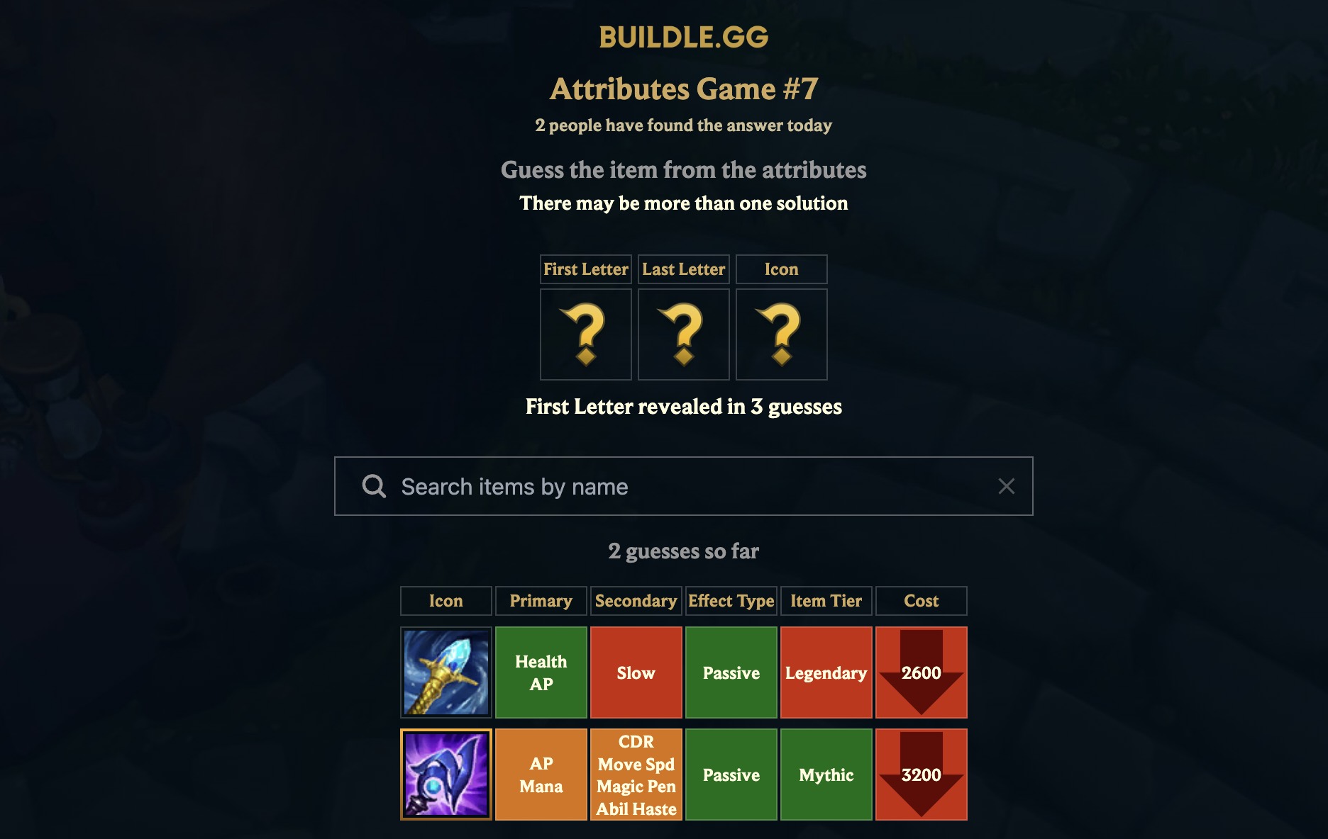 buildle-attributes-mode-daily-lol-item-puzzle